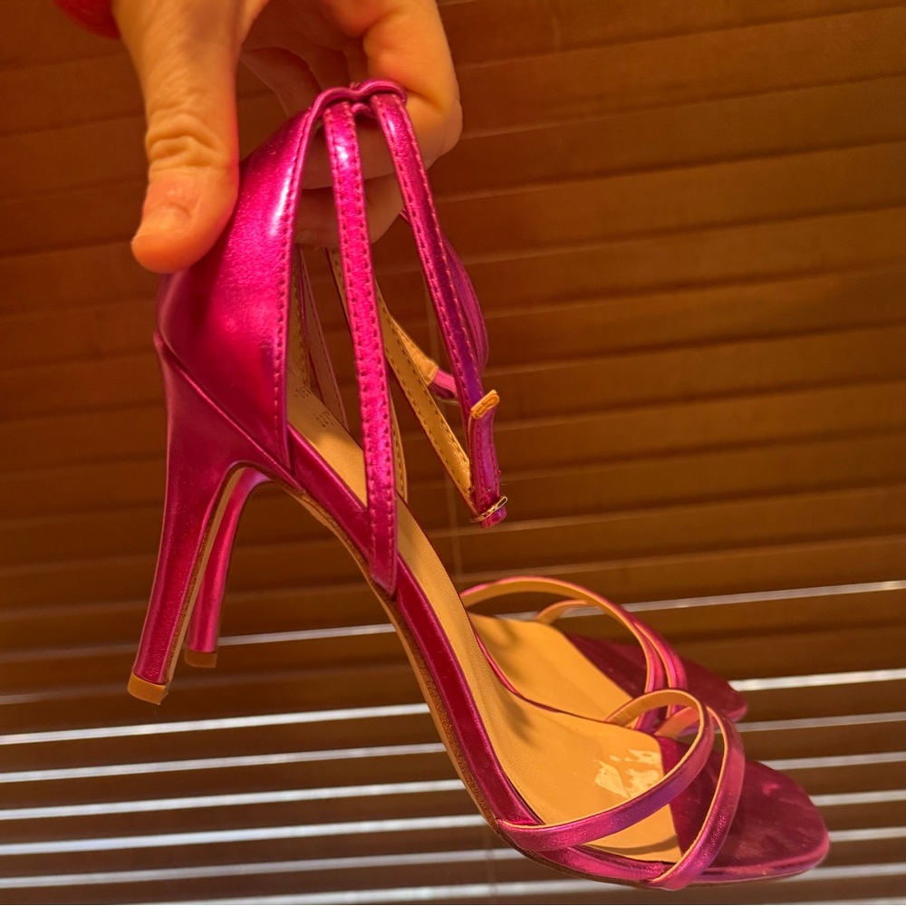 Purple strappy heels